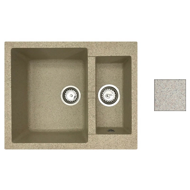 Мойка из искусственного камня, темно-бежевый, DUET, BelEvors