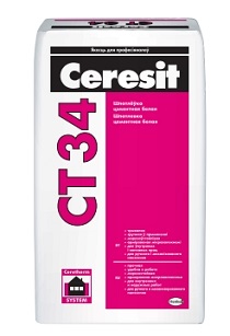 Шпатлевка цементная финишная CТ34 белая Ceresit Шпатлевка цементная финишная CТ34 белая Ceresit
