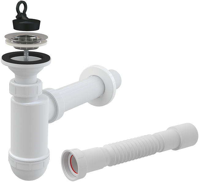 Сифон для умывальника, Alcaplast A41+A770-BL-01