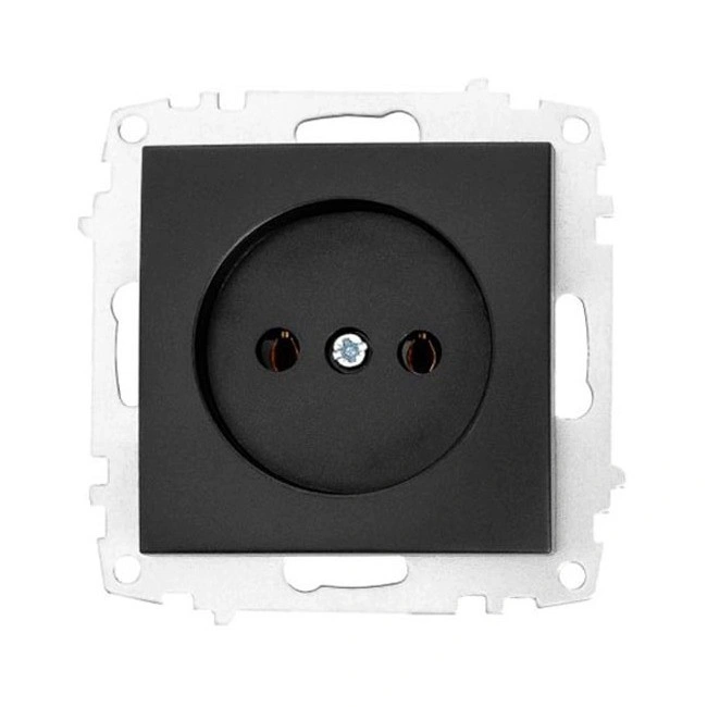 Розетка 1-ая Zena-Vega вантаблэк без заземления EL-BI 609-014800-215