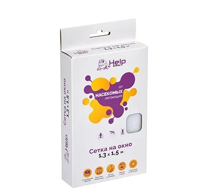 Сетка антимоскитная для окон с крепежной лентой 130x150см HELP