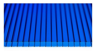 Сотовый поликарбонат 6 мм, синий, Юг-Ойл-Пласт 