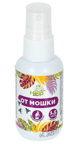 Спрей от МОШКИ и комаров с натуральными эфирными маслами 50 мл HELP 80544