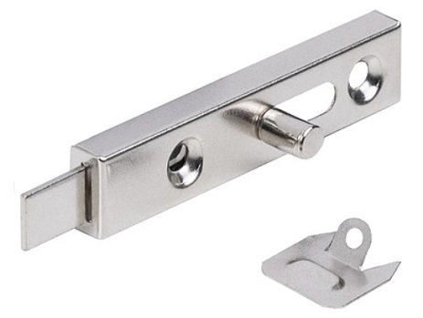 Задвижка мебельная 70 мм никель, AKS 116102