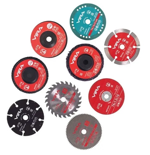 Набор дисков для мини УШМ 76 мм 9 предметов VIRA 593109