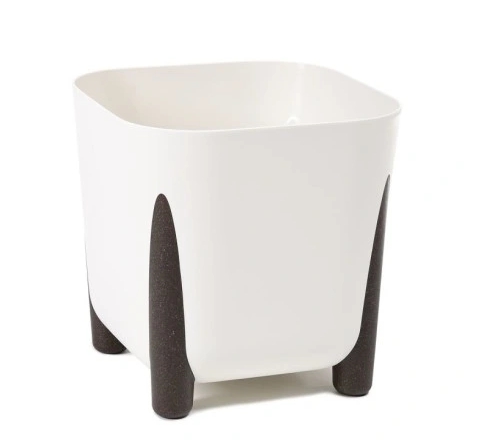 Кашпо для цветов пластмассовое сливочное 21x21 см Frida Lamela LA231-74