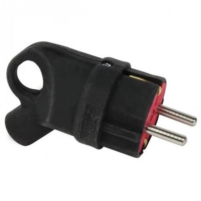 Вилка угловая с заземлением белая FAR F161