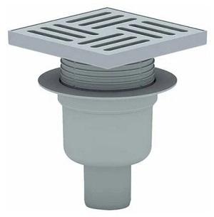 Сливной трап вертикальный, регулируемый D50 с гидрозатвором, решетка пластик, 150х150мм (ТА5710) Ани Пласт