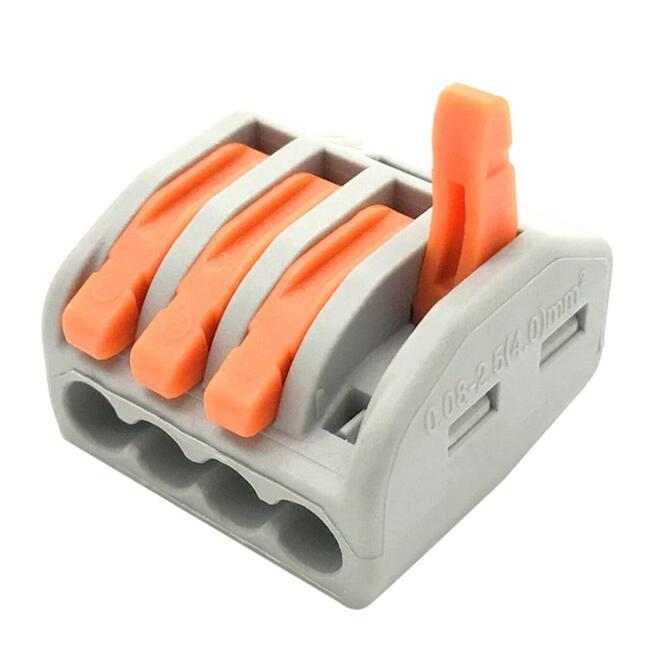 Клемма строительно-монтажная с рычагом 4 отверстия ETP 40438