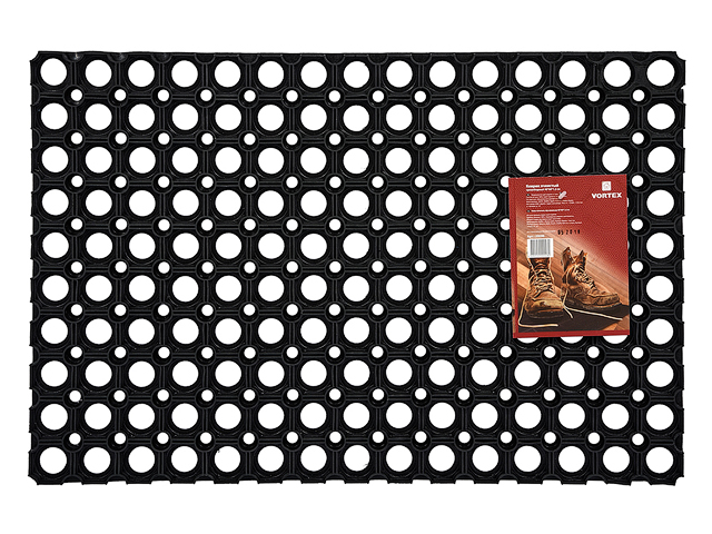 Коврик придверный ячеистый, грязесборный, 40х60х1,2 см, черный, VORTEX 20096