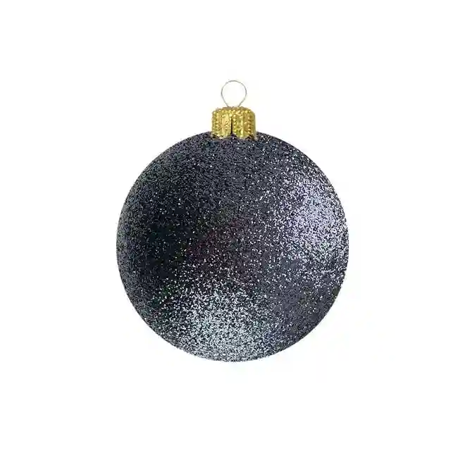 Шар ёлочный парча 8см черный GreenTerra В29