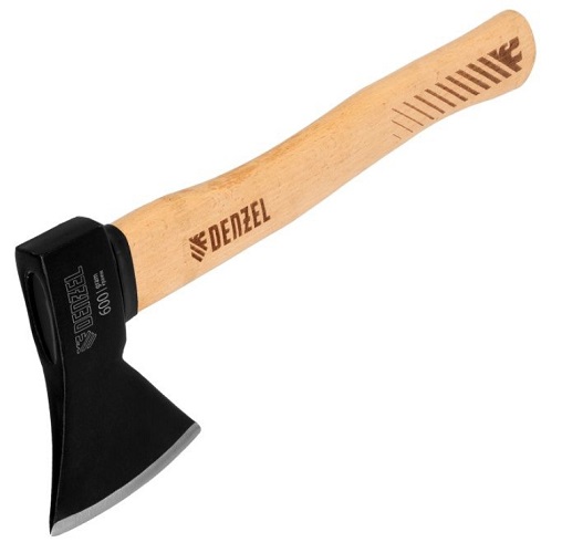 Топор кованый 600 г буковая рукоятка, Denzel 21631