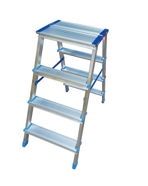 Лестница стремянка двухсторонняя алюминиевая 4 ступени 14204 TARKO