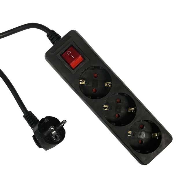 Удлинитель POWERMAN 3 розетки 2м черный с заземлением ETP 77025