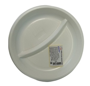 Набор тарелок бумажных 2-х секционных №23 (205-220 мм), 6 шт Пластик Хаус
