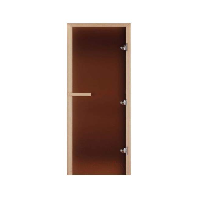 Дверь для бани Теплая ночь 70х170 DoorWood DW01667 (бронза матовая, коробка листва)