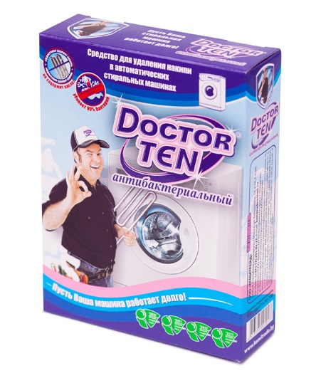 Средство для удаления накипи в автоматических стиральных машинах с антибактериальным эффектом Doctor Ten, 200 г