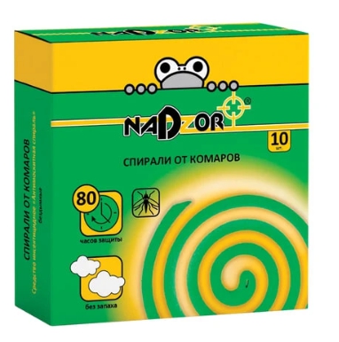 Спирали от комаров малодымные Тайга без запаха 10 шт Nadzor ISM004C