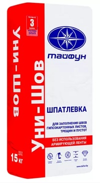 Шпатлевка для заполнения швов Уни-Шов белая, 15 кг Тайфун Мастер 