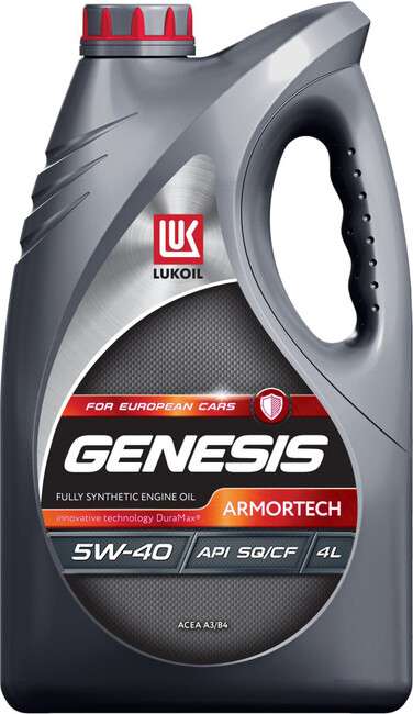 Масло моторное синтетическое Лукойл Genesis Armortech 5W40 SQ/CF 4 л