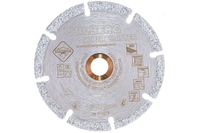 Диск алмазный отрезной Super Master 76х10 мм Hilberg 510076