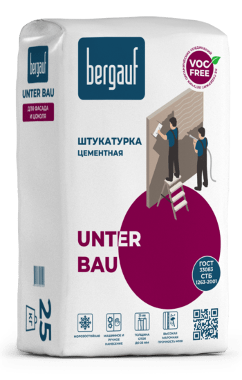 Штукатурка цементная Bergauf Unter Bau 25 кг для фасада и цоколя