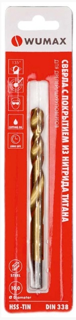 Сверло по металлу HSS-TiN 3.5 мм, DIN338, WUMAX 0624935