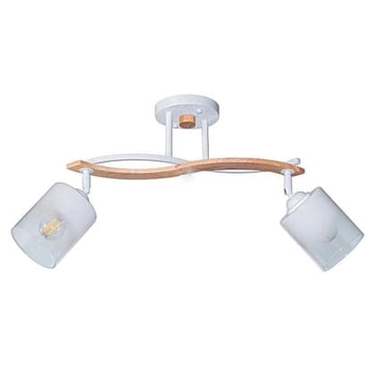 Светильник потолочный НПБ 02-2x60-101 белый/дерево Aitin-Pro N7061/2 