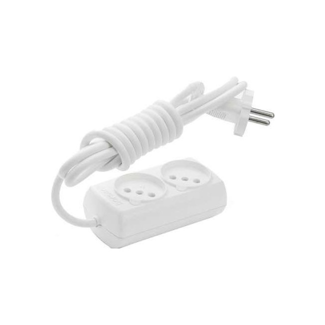 Удлинитель 2 розетки 3 м белый без заземления Borsan BR-1542-3