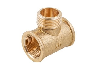 Тройник латунный, вн.-нар.-вн. резьба 3/4