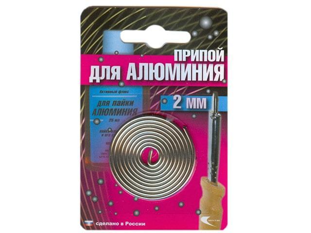 Припой для низкотемпературной пайки алюминия AL-220 спираль 2мм Векта