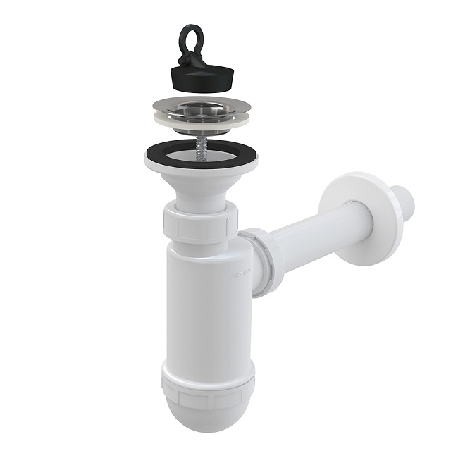 Сифон для умывальника, Alcaplast A410-BL-01