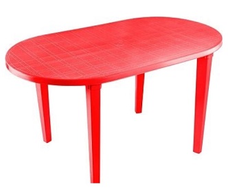 Стол овальный 140х80х71 см (Красный), 130-0021 Стандарт Пластик