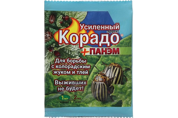 Инсектицид для борьбы с колорадским жуком и тлей Корадо 1мл + Панэм 2мл, 4680104302598