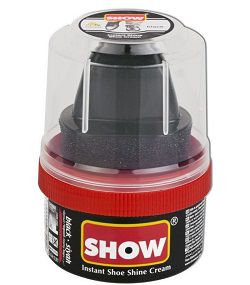 Крем-блеск для обуви из гладкой кожи с губкой, черный, 50 мл SHOW