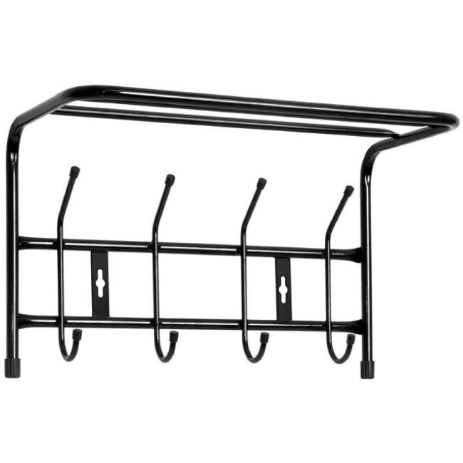 Вешалка настенная металлическая с полкой 4 крючка NIKA ВП4