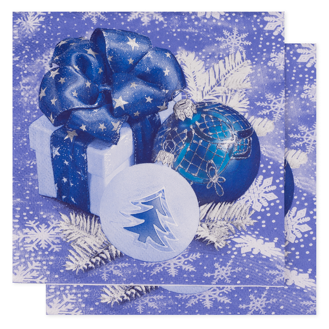 Салфетки бумажные Новогодняя композиция  33x33 см Bouquet 20 шт