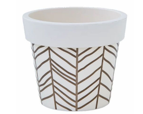 Вазон Гамма 26х22см белая роза Алеана