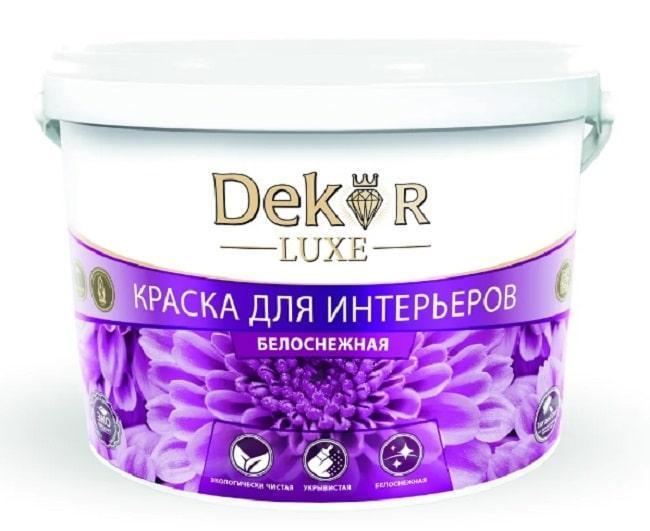 Краска акриловая Dekor ВД-АК-216 для интерьеров белоснежная
