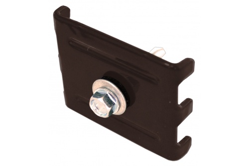 Комплект крепежа секций 3D еврозабора (саморез 5.5x32, скоба 40x40) RAL8017, Ротакон