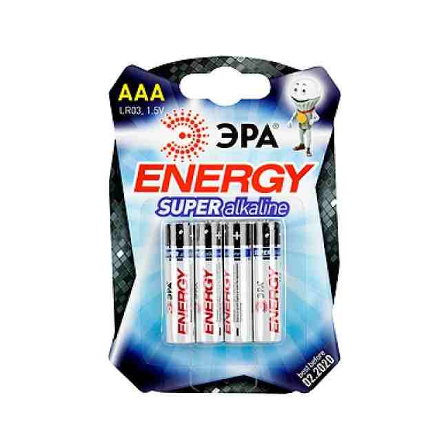 Элемент питания (батарейка) щелочной ЭРА LR03-4BL