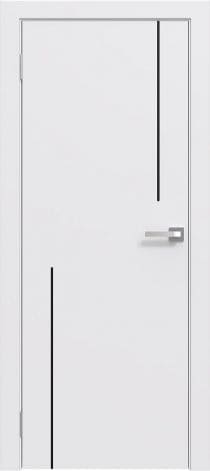 Дверное полотно ПВДГ Щ Эмаль Line-6 200 см ЮНИ Двери белый, черный молдинг