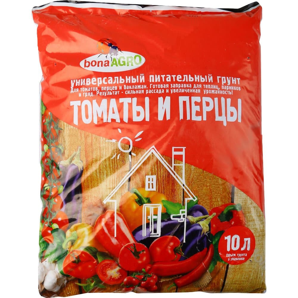Грунт питательный bonaAGRO для томатов и перцев 10л