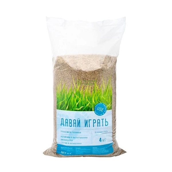 Травосмесь для газона Давай играть 4.0 кг Зеленая Русь