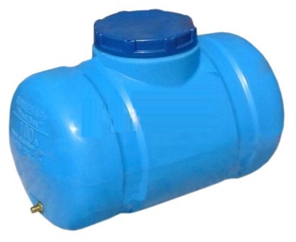 Емкость из полиэтилена горизонтальная синяя 100л ПластБак