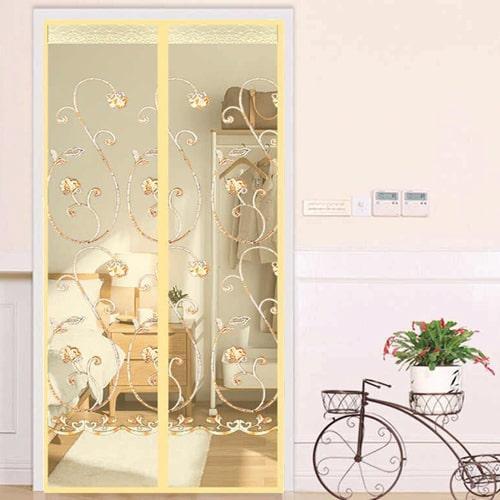 Штора антимоскитная на дверь на магнитах (бежевая) 100x210см