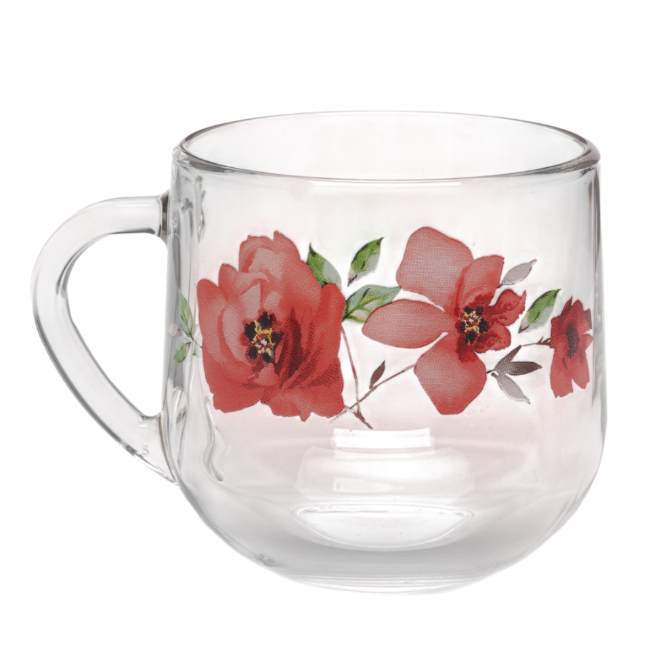 Кружка стеклянная Грамине. Акварельные цветы 300 мл Belbohemia 18с2022-50 ДЗ АкваЦветы