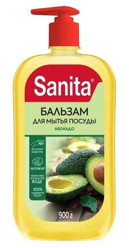 Бальзам мытья для посуды Авокадо 900г SANITA 