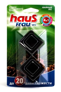 Средство для унитазов Чистящий кубик Хвойный лес 2x50г Haus Frau