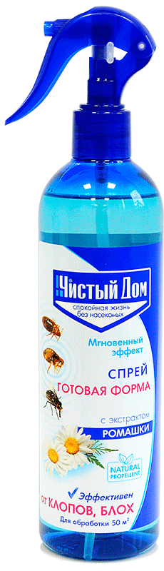 Спрей от клопов и блох с экстрактом ромашки 400 мл Чистый Дом